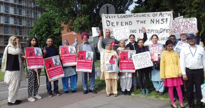 A great turnout for the picket of Ealing hospital to demand that it remains open, led by WRP Parliamentary candidate ARJINDER THIARA who is getting a lot of support