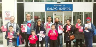 ARJINDER THIARA, WRP candidate for Ealing Southall got massive support at Ealing Hospital yesterday on the eve of the election