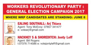 Workers Revolutionary Party General Election Candidates