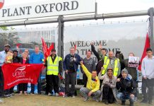 Young Socialists members joined BMW carworkers on the picket line in Oxford during their last strike in April