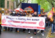 FBU demonstration in London against Fire Service cuts