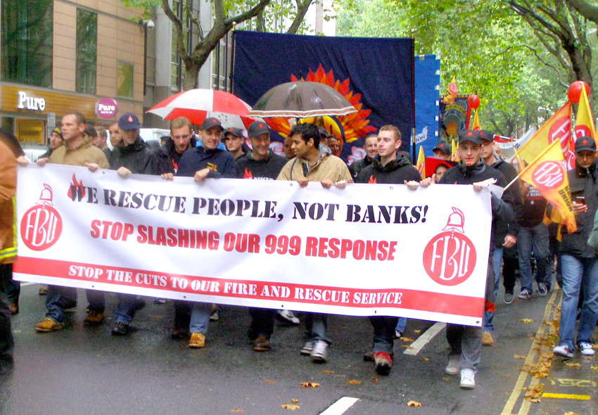 FBU demonstration in London against Fire Service cuts