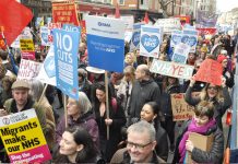 BMA, RCN and other unions demonstrating in defence of the NHS in March