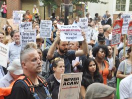 Angry Grenfell Tower residents and supporters hold the goverment responsible for the fire tragedy