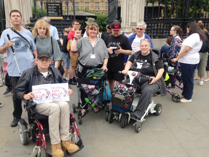 Disability Cuts Kill! was the message as a number of disabled workers lobbied the House of Commons yesterday. They condemned all the cuts in social care