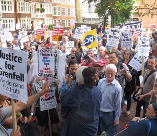 Hundreds of demonstrators demanding justice for the victims of the Grenfell Tower inferno – survivors and relatives of the victims forced their way into the meeting of Kensington and Chelsea Council on Wednesday evening