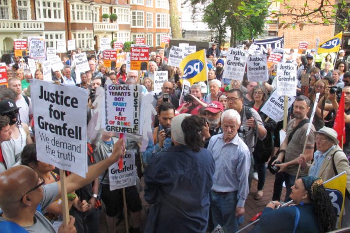 Hundreds of demonstrators demanding justice for the victims of the Grenfell Tower inferno – survivors and relatives of the victims forced their way into the meeting of Kensington and Chelsea Council on Wednesday evening