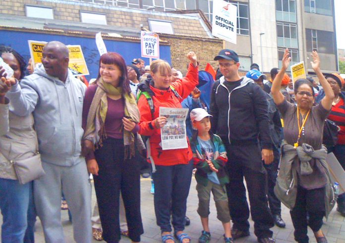 Trade unionists from Dresden and Berlin visited the Serco picket line at the London Hospital yesterday and told the workers that privatisation and hospital closures were huge issues in Germany