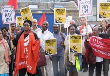 Lively picket of Serco strikers marked the beginning of the second week of their two-week strike over pay, workload and job cuts