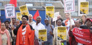 Lively picket of Serco strikers marked the beginning of the second week of their two-week strike over pay, workload and job cuts