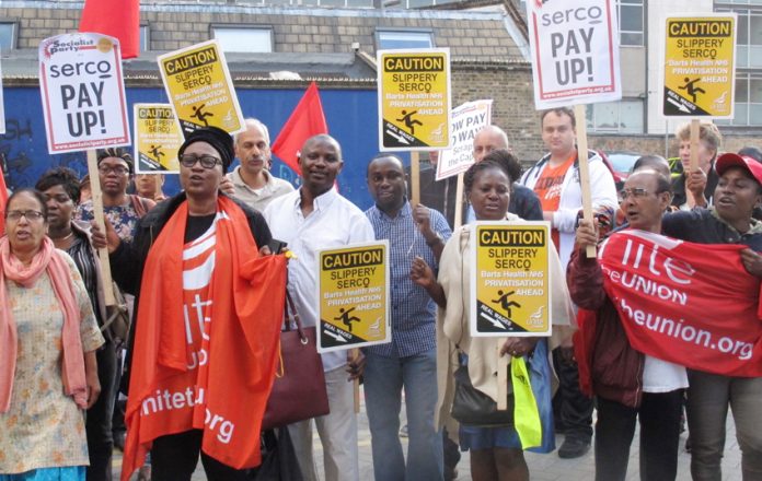 Lively picket of Serco strikers marked the beginning of the second week of their two-week strike over pay, workload and job cuts