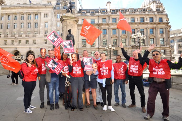 Bank of England workers began their first strike for fifty years yesterday morning