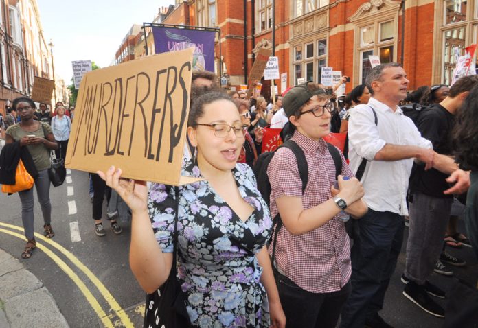 Grenfell Tower survivors marching on Downing Street demanding action be taken against those responsible