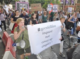 ‘We want those at the very top in central government held to account’ for Grenfell inferno says FBU Marchers demand an inquest into the Grenfell fire accusing the inquiry of being a cover-up