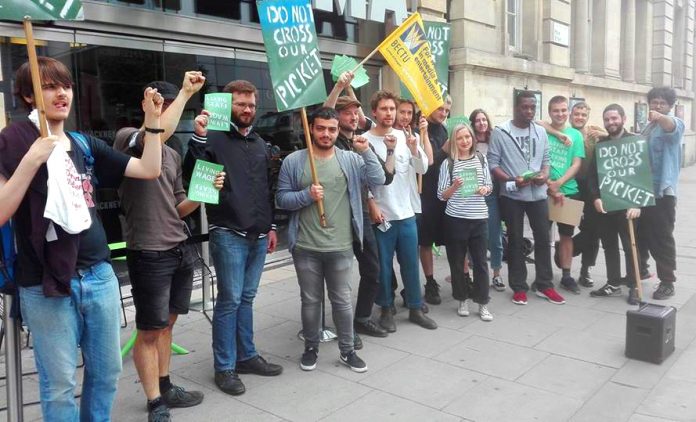 BECTU picket line at the Hackney Picturehouse on Saturday