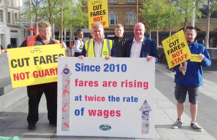 RMT general secretary MICK CASH and his assistant STEVE HEDLEY were adamant that in the interests of its passengers the rail industry must be renationalised