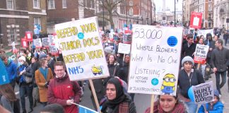 Junior doctors in their strike actions warned that the Tories and Health Secretary Hunt were determined to privatise the NHS