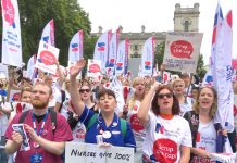 At their rally outside the House of Commons yesterday nurses made it very clear they they intended to smash the pay cap