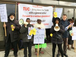 A section of the YS lobby of the TUC Congress in Brighton on Monday morning