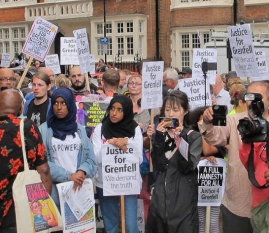 Grenfell Tower survivors demanding justice – many consider that they will not get it from the current establishment-dominated inquiry