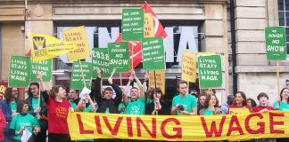 Picturehouse strikers on the picket line last year during their strike for a living wage