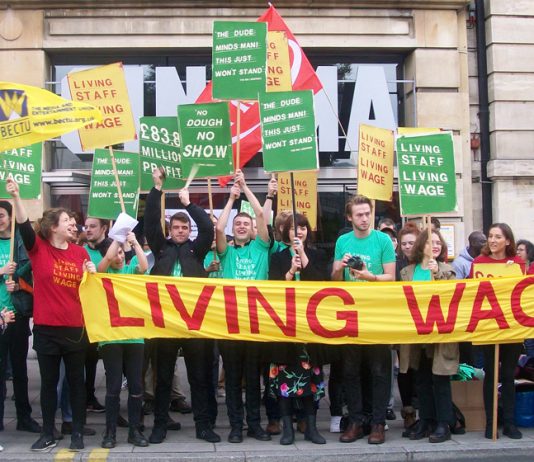 Picturehouse strikers on the picket line last year during their strike for a living wage