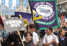 Marchers in London on July 1st demanding ‘Tories Out’!