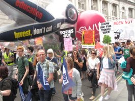 Teachers on the 300,000-strong march demanding ‘Tories Out!’ on July 1st