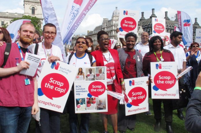 Nurses rally against low pay which is driving them out of the NHS –  A&E targets have been missed due to staff shortages