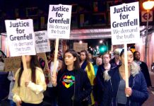 School youth on the 1,000-strong march in North Kensington on 14th October remembering the victims of the Grenfell Tower inferno