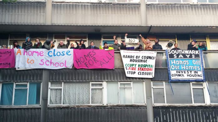 Campaigners prevent an eviction of a tenant by Southwark council