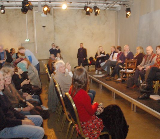 The cast and audience at the rehearsed reading of ‘Shirleymander’
