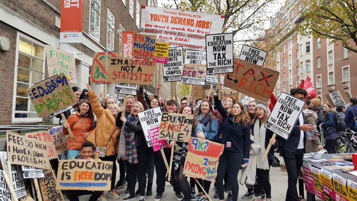 Young students campaigning against massive tuition fees – dubbed ‘Corbyn’s Revolutionary Guard’ by right-winger Hattersley