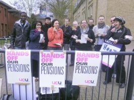 UCU picket line at Brunel University in west London