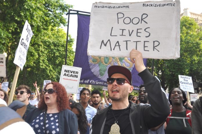 Two days after the Grenfell Inferno thousands marched on Downing Street demanding action against those responsible