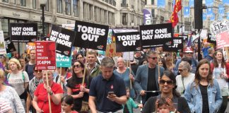 On July 1st 300,000 marched on Parliament after McDonnell urged them to do so – since then Labour has refused to call for the Tories to go