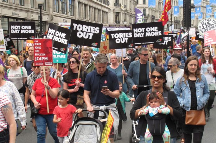 On July 1st 300,000 marched on Parliament after McDonnell urged them to do so – since then Labour has refused to call for the Tories to go