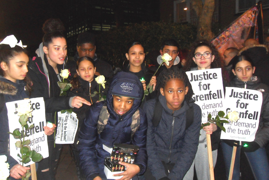 Hundreds of local youth turned out for last Thursday’s silent march on the six month anniversary of the Grenfell Inferno