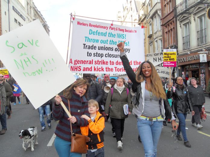 Nationwide march through London to defend the NHS – WRP & YS delegation demanding that the Sustainability and Transformation Plans (STPs) be thrown out!