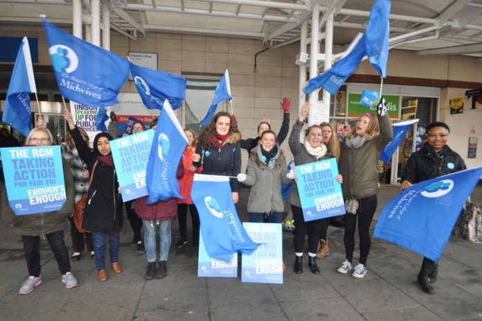 Midwives taking strike action over pay at the Chelsea and Westminster Hospital