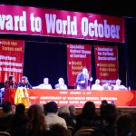 The WRP’s rally on the Hundredth Anniversary of the Russian Revolution on November 12th. Its main slogan ‘Forward to the World  October!’is very relevent for this new year, 2018. Palestinian ambassador MANUEL HASSASSIAN is addressing the rally