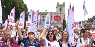 Nurses in Parliament Square demand ‘Scrap the 1% pay cap’ – nurses are so badly paid that there are reports of some visiting food banks