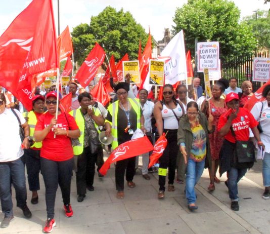 Cleaners, security and catering staff at the Royal London Hospital took strike action against their employer Serco last year