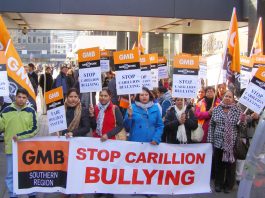 Hospital workers at Swindon’s Great Western Hospital on strike against Carillion bullying and harassment