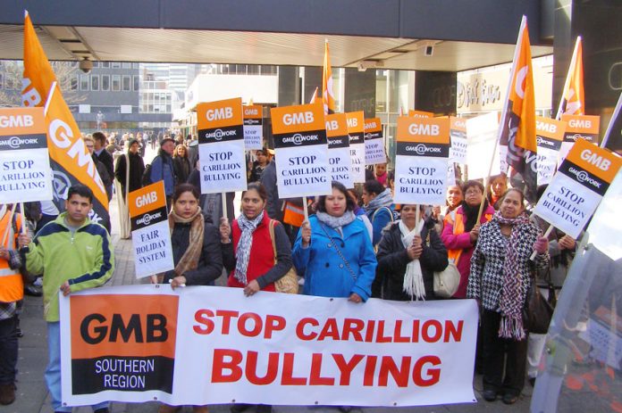 Hospital workers at Swindon’s Great Western Hospital on strike against Carillion bullying and harassment