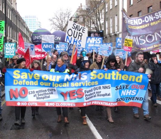 Local residents and campaigners from Southend joined Saturday’s 20,000-strong demonstration to defend the NHS