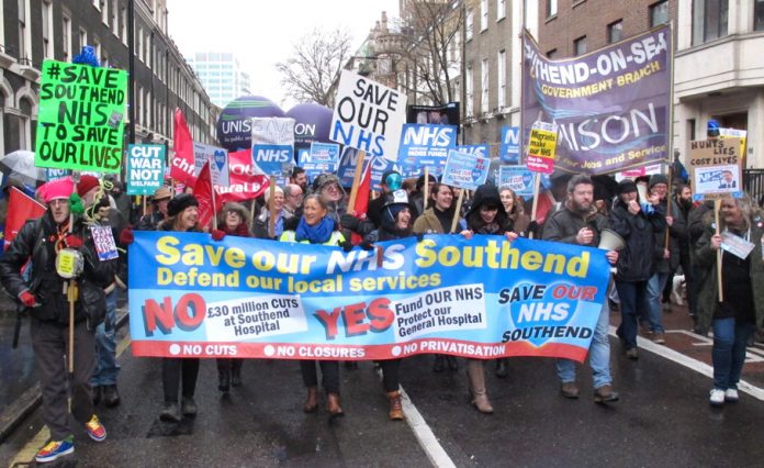 Local residents and campaigners from Southend joined Saturday’s 20,000-strong demonstration to defend the NHS