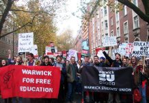 Sister students union to Coventry, Warwick, on the march for free education – Coventry SU President Francis Ahanonu said: ‘Companies which are employing young graduates for free must be threatened with legal action’