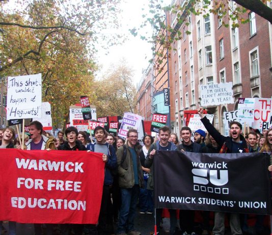 Sister students union to Coventry, Warwick, on the march for free education – Coventry SU President Francis Ahanonu said: ‘Companies which are employing young graduates for free must be threatened with legal action’