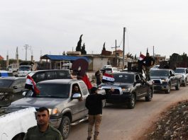 Syrian popular forces arriving in Afrin area on Wednesday to support the locals against Daesh terrorists and Turkish regime aggression